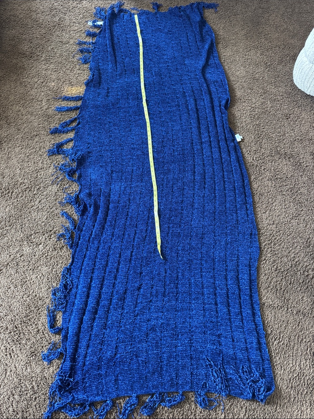 LuLaRoe Deep Blue Textured Knit Wrap / Throw Blanket